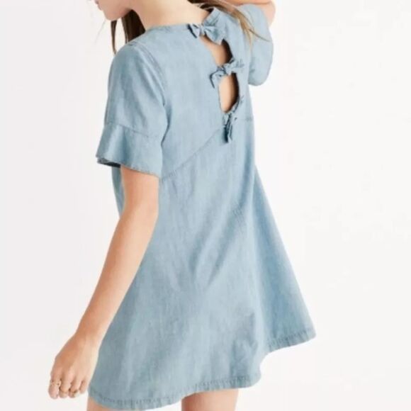 Madewell Dresses & Skirts - Madewell Chambray Bow Back Dress Blue - Medium